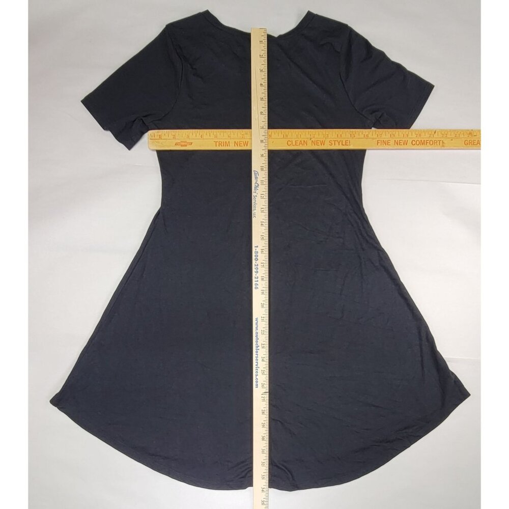 Zenana Dress Casual Short Sleeve Henley Style Dress Medium Black Womens NWOT - Picture 6 of 6